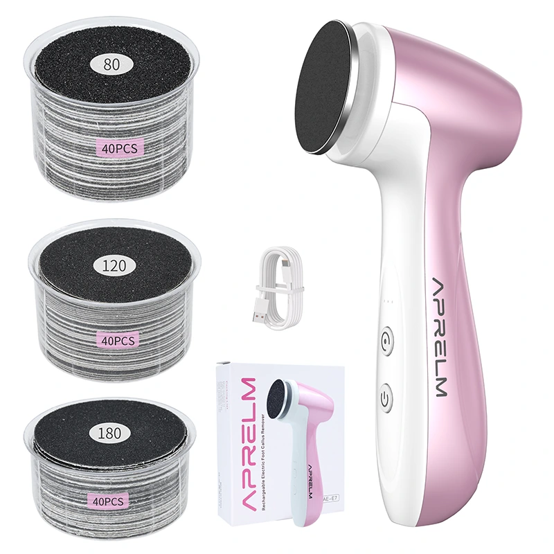 AprElm E7 3-Speed Rechargeable Foot Callus Remover Set 1