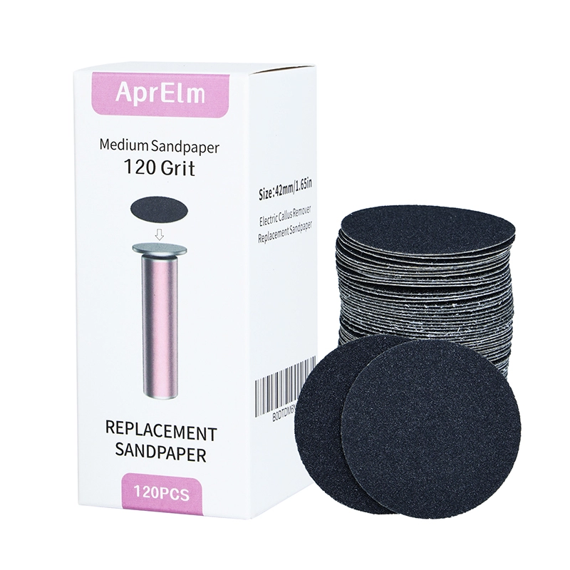 AprElm 120 Grit Sandpaper Refills for Electric Foot Files - 120pcs 1
