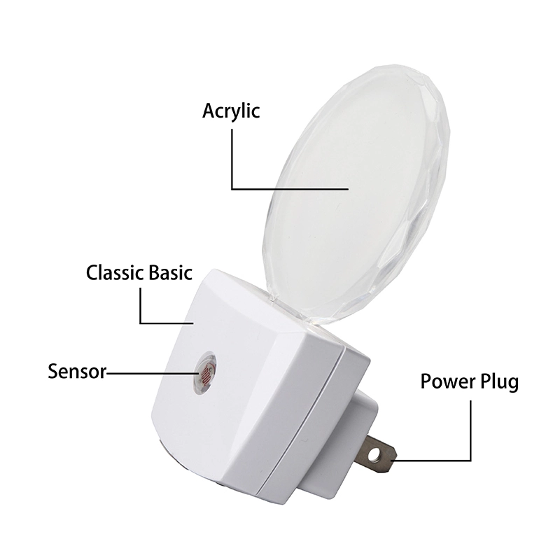 Luz nocturna LED enchufable automática con control de sensor fotográfico acrílico NL660 1