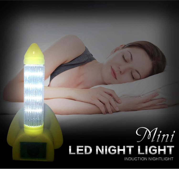 SAA051 0.6W Plug-in Rocket Style LED Night Light Switch Control Blue/White/Red 20000 Hours Lifespan for Children Indoor Use 1