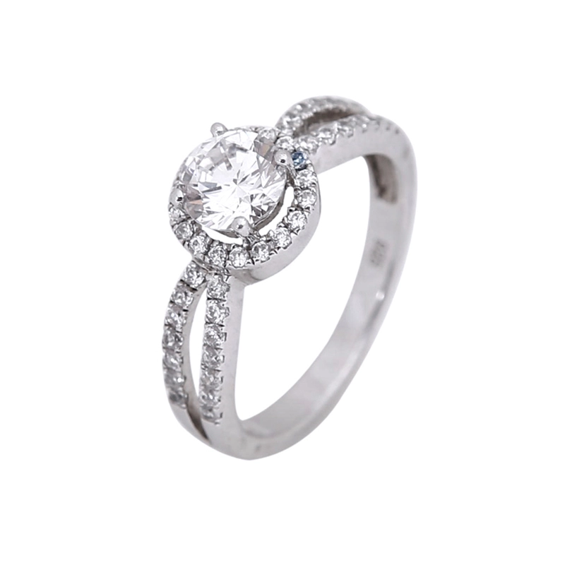 Cluster Engagement Rings Prong Set with Zircons in 925 Sterling Silver 18K Gold Plated for Women 1