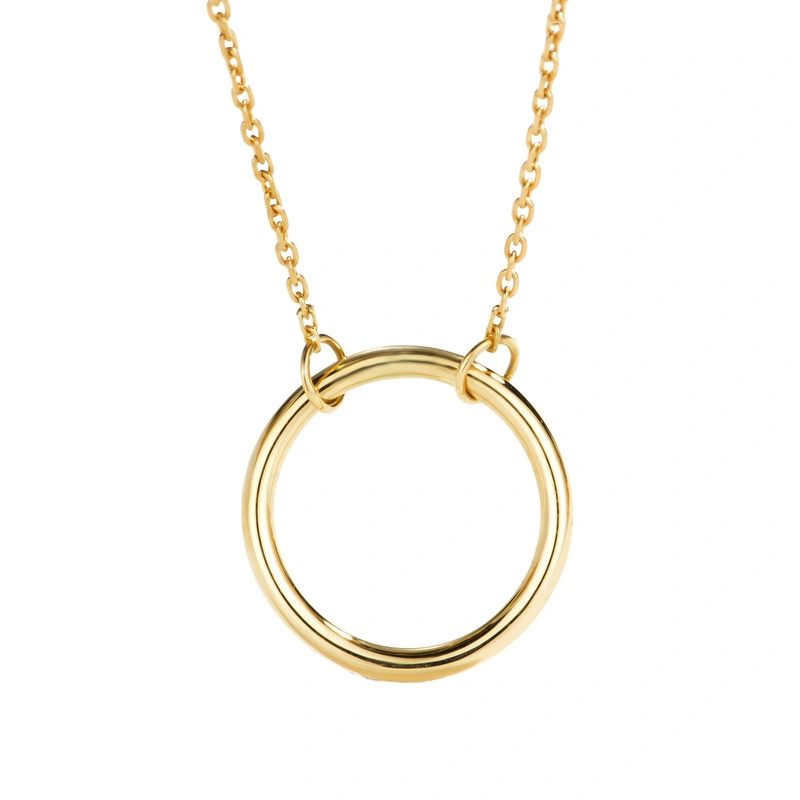 Circle Necklace in 18K Solid Gold for Women 1