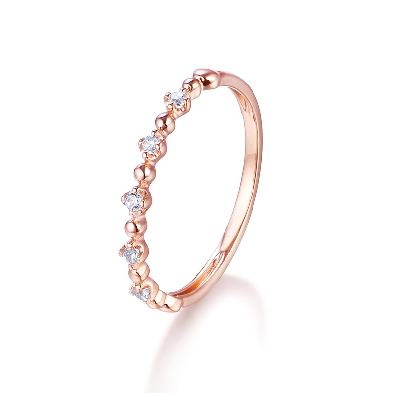 Women Anniversary rings in 14K Rose Gold Pave Set with Diamonds Wholesale Gold Jewelry 1