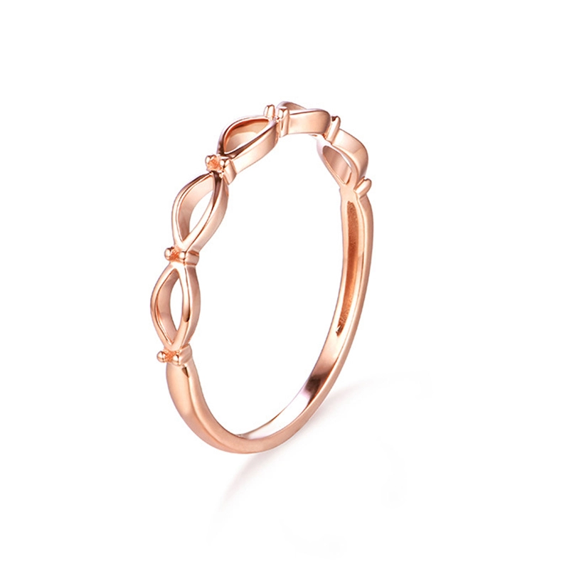 Hollow Engraved Rings in 14K Rose Gold Crown Ring for Women 1