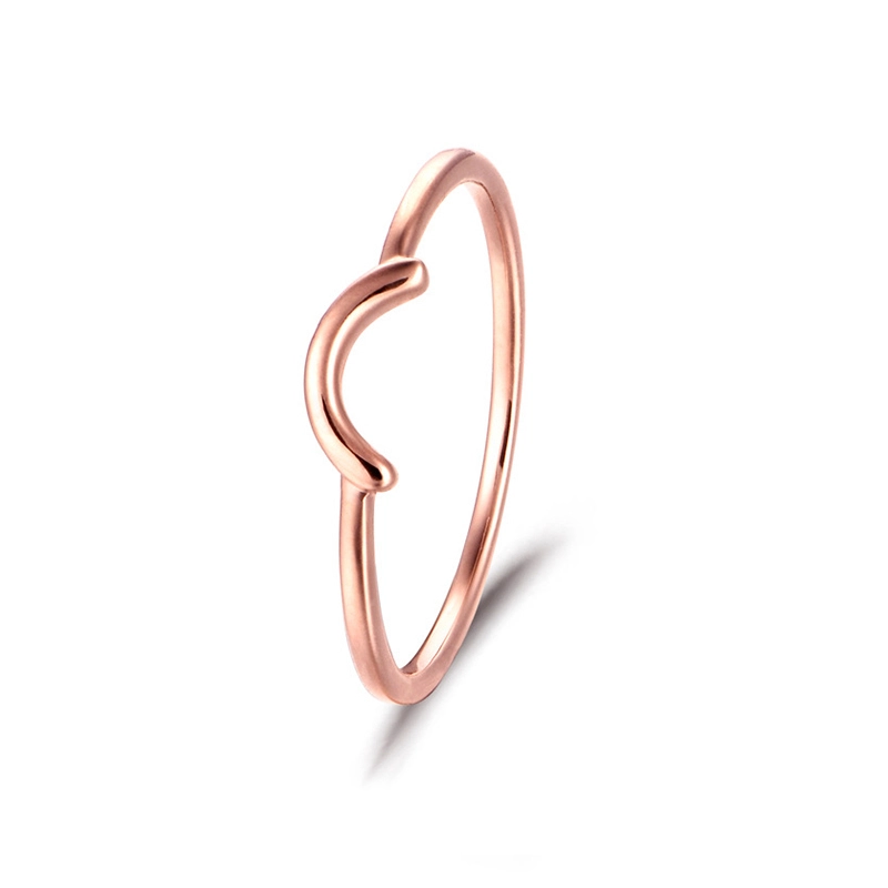 14K Rose Gold Engagement Rings Smile Face Ring for Women 1