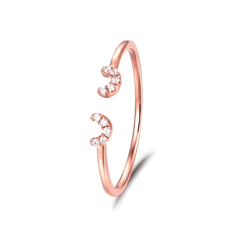 Hot Seller Smile Face Ring in 14K Rose Gold with Diamonds Gold Ring Design 1