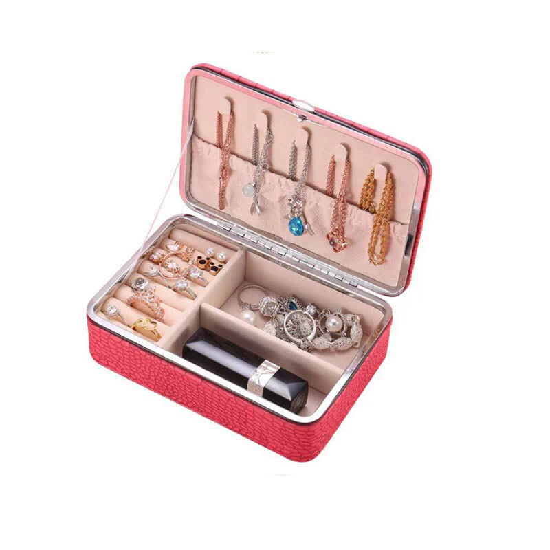 Princess Crocodile Leather Jewelry Box for Traveling 1