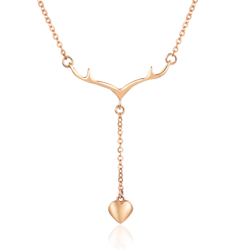 Elk 18K Rose Gold Heart Chain Necklace for Women 1