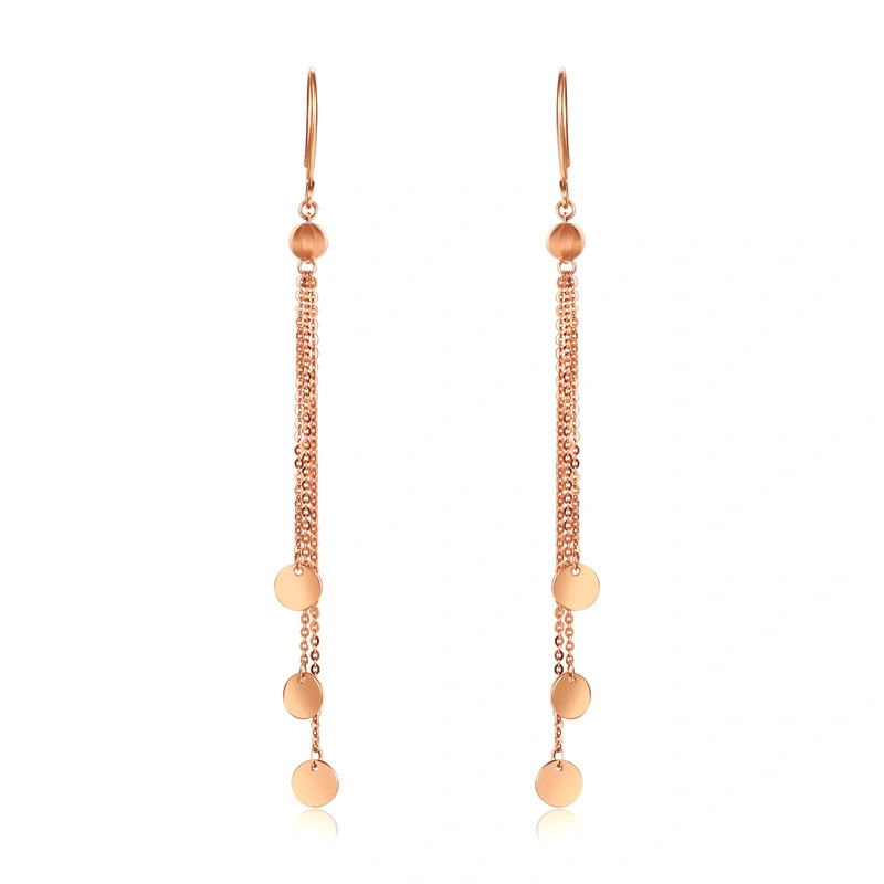 Small Circles 18K Rose Gold Drop Earrings 1