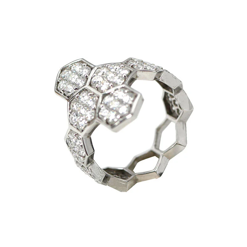 Honeycomb Sterling Silver Cubic Zirconia Rings 1