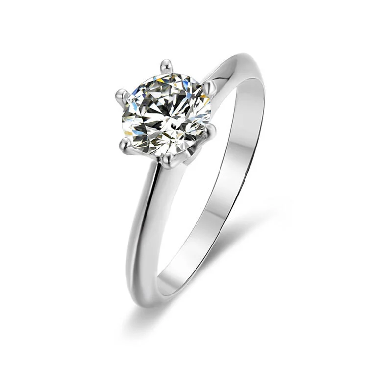 2 Carat Moissanite Solitaire Ring in Best Quality Sterling Silver 1