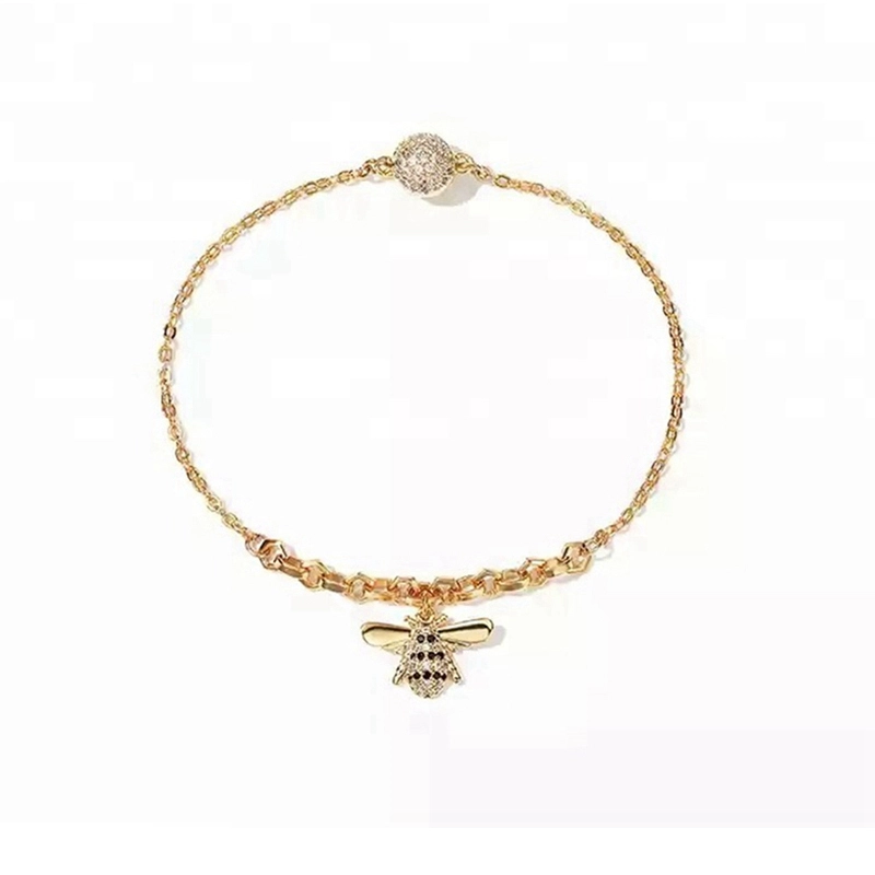 Bee Bracelet in Sterling Silver with Cubic Zirconia for Women 1