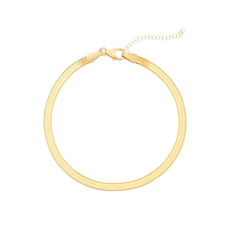 3mm Flat Snake Chain Bracelet in Sterling Silver Gold Plated Jewelry 1