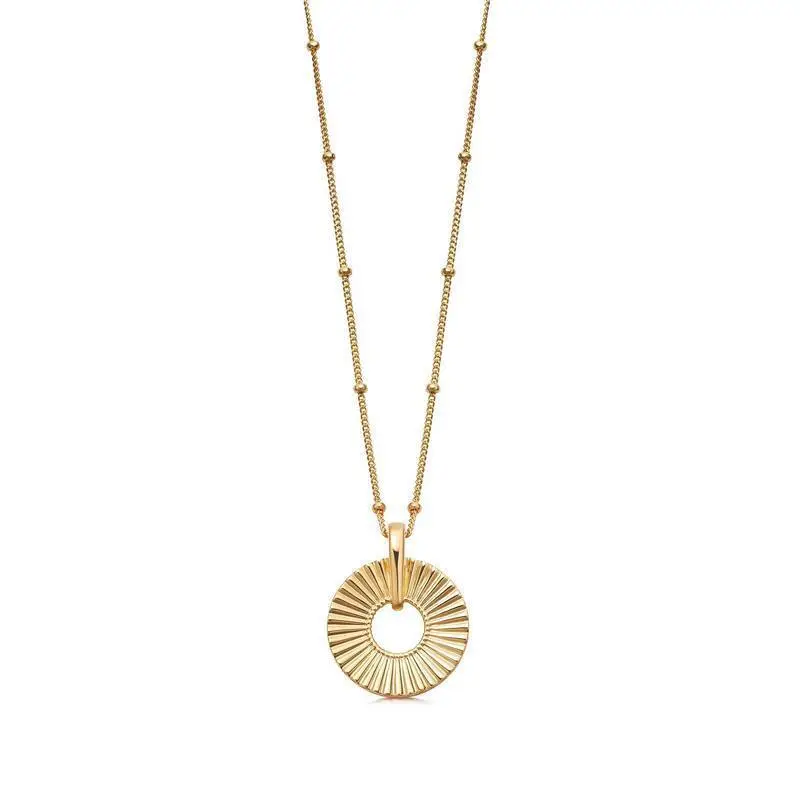 Vintage Circle Necklace Silver Jewellery with Gold Plated 1