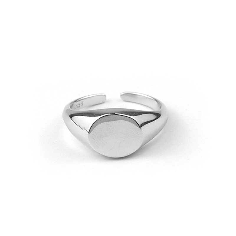 Custom Signet Ring in Sterling Silver Personal Engraved for Women 1