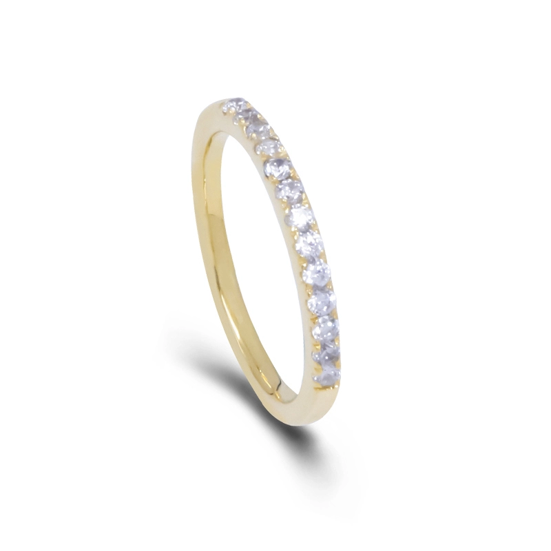 925 Sterling Silver Pave Set Cubic Zirconia Rings Gold Plated Jewelry 1