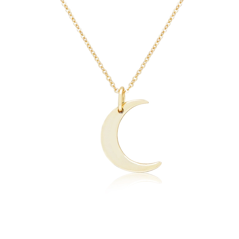 Half Moon Necklace 18K Yellow Gold Plated Sterling Silver 1