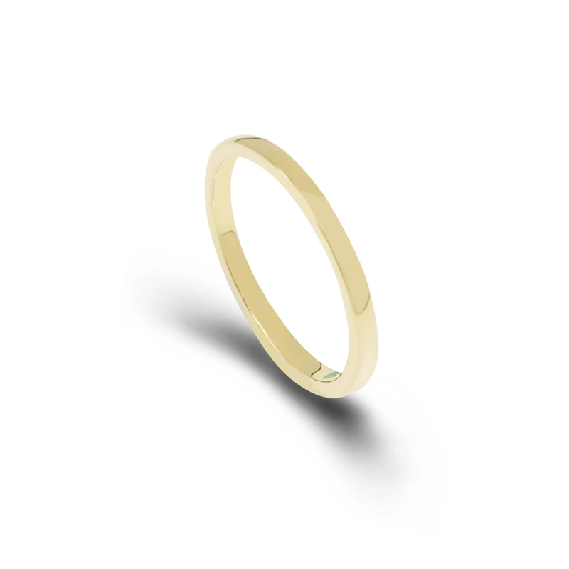 Plain Sterling Silver Band Rings Gold Plated for Women 1