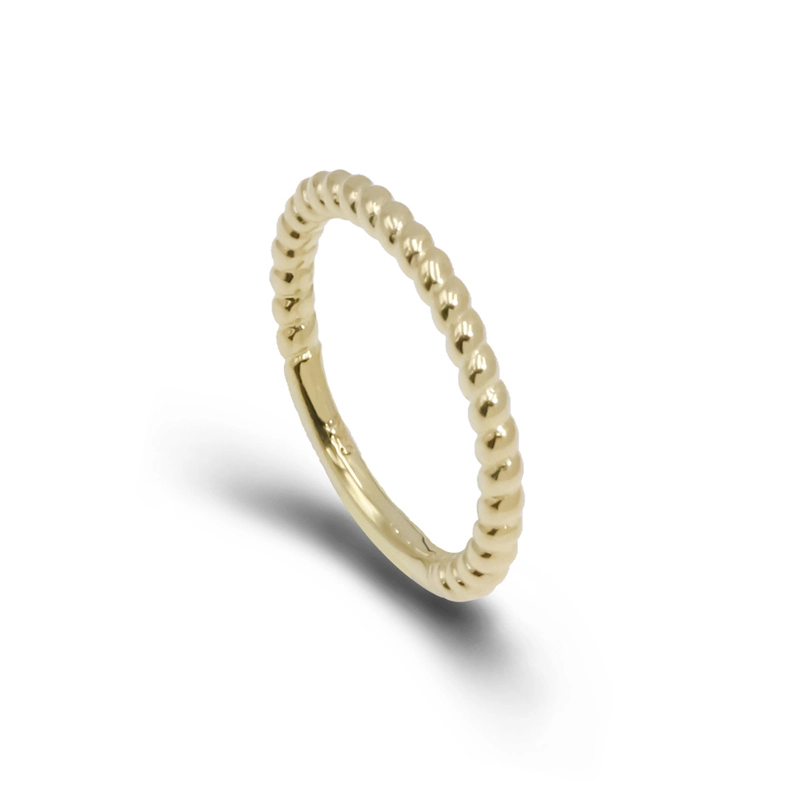 Solid Sterling Silver Ring Band 18K Gold Plated for Women 1