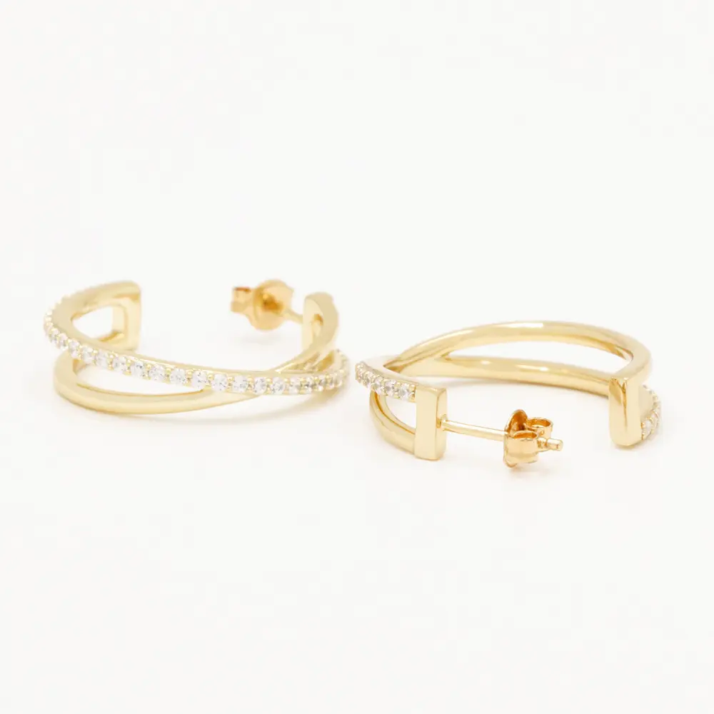 quality white gold hoop earrings for girlfriend 2
