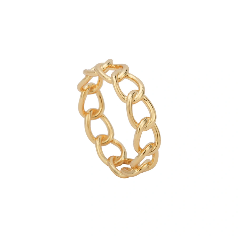 Chain Link Ring Silver 18K Gold Plated 1