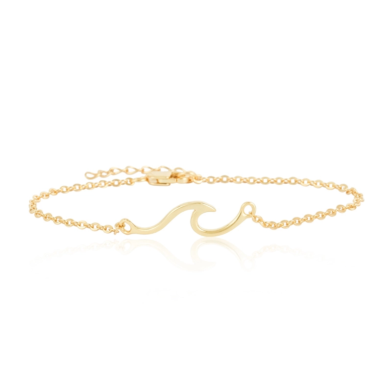 Wave Popular Bracelets in Sterling Silver Yellow Gold Plated 1