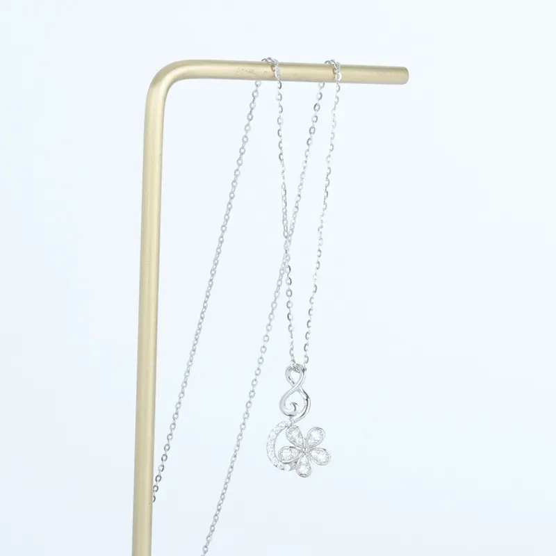 elegant white gold diamond necklace design for female 6