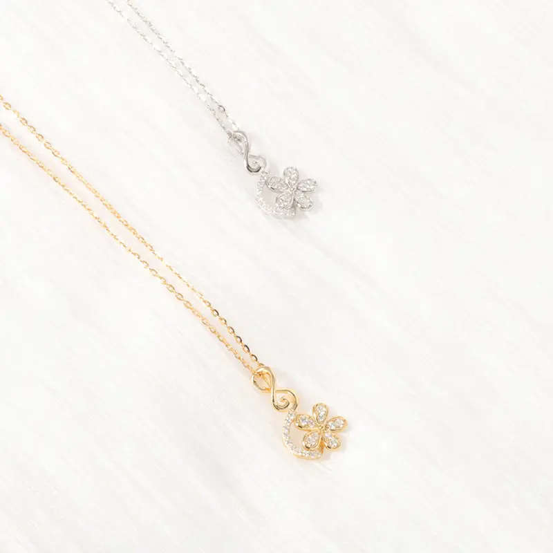 elegant white gold diamond necklace design for female 7