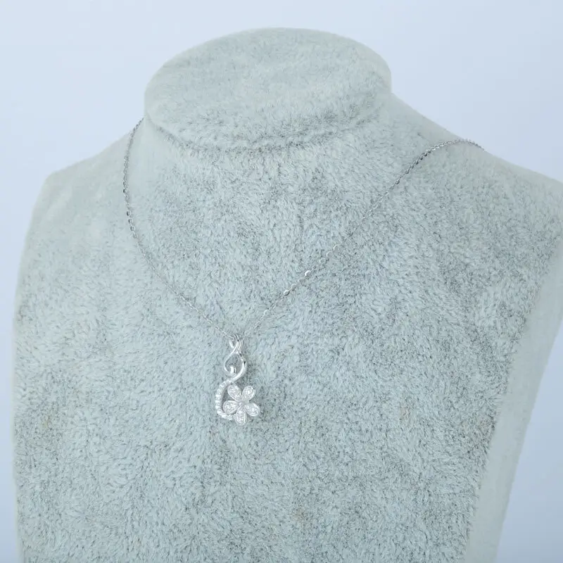 elegant white gold diamond necklace design for female 9