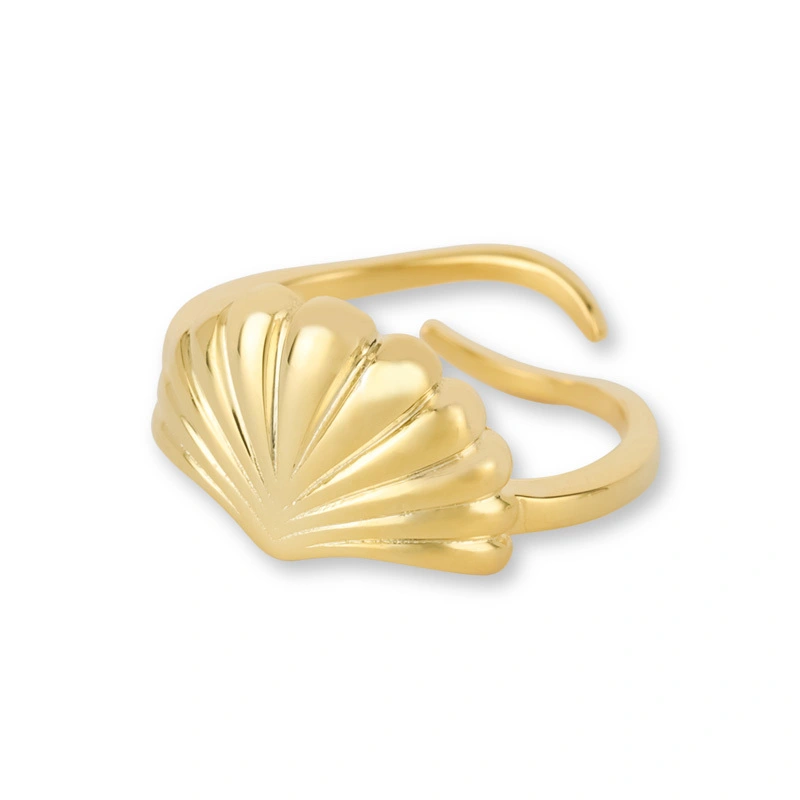Adjustable Shell Ring Gold Plated 1