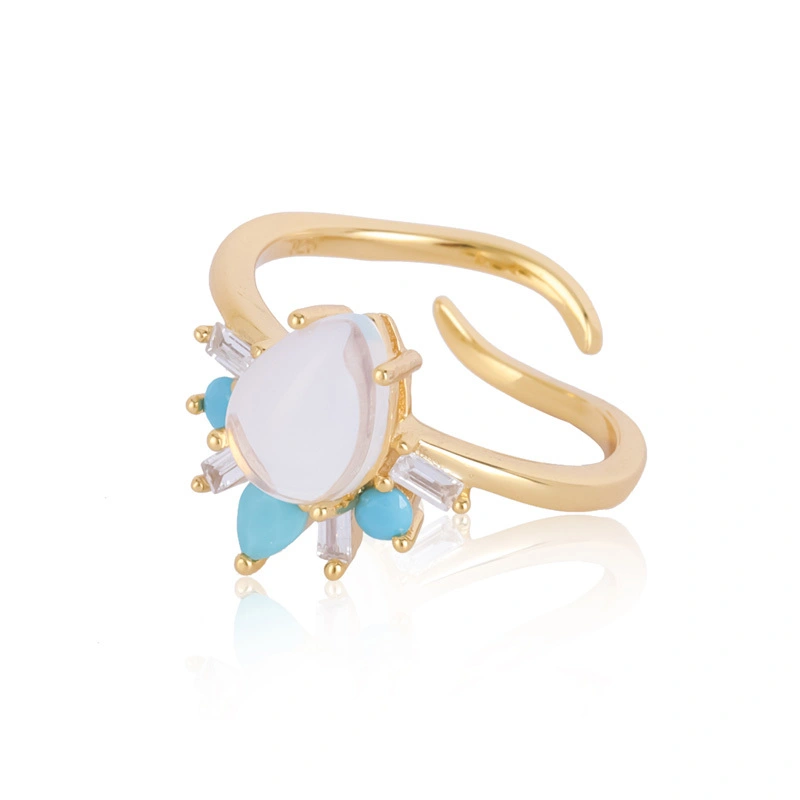 Crown Moonstone Wedding Ring Silver 1