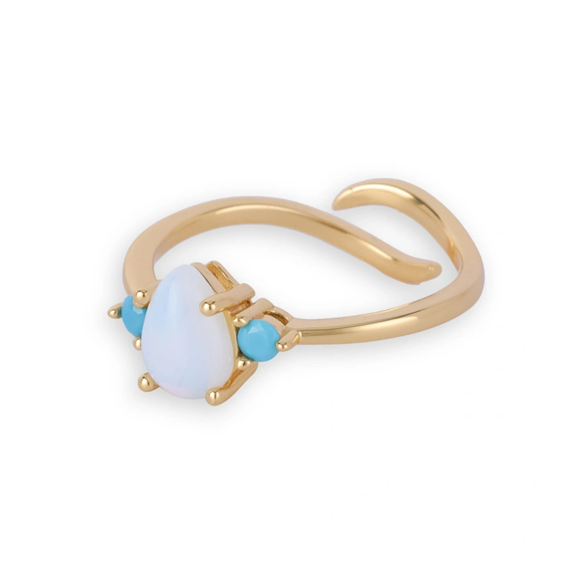 Pear Cut Silver Moonstone Ring 1