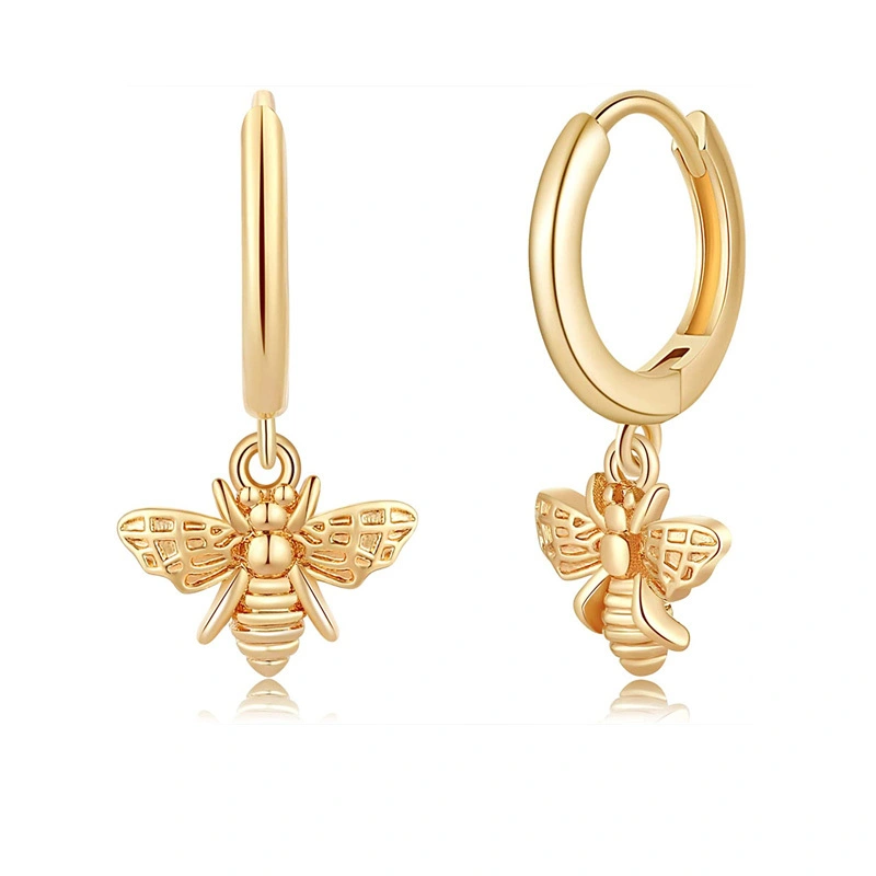 Bee Hoop Earring Gold Vermeil 1