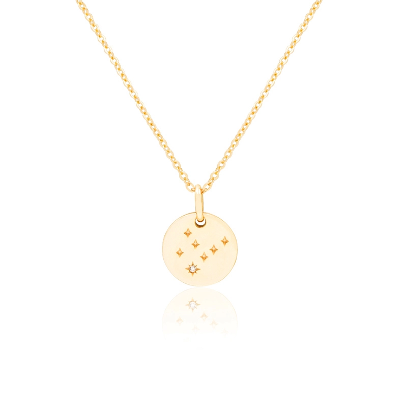 Engravable Disc Pendant Gold Vermeil 1