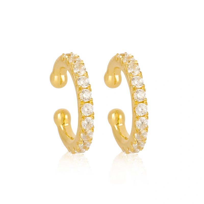 Open White Zircon Hoop Earring 1