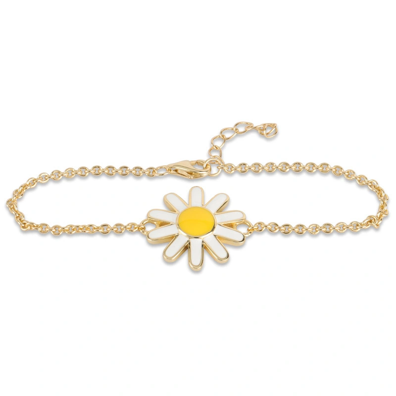 Enamel Daisy Flower Friendship Bracelet 1