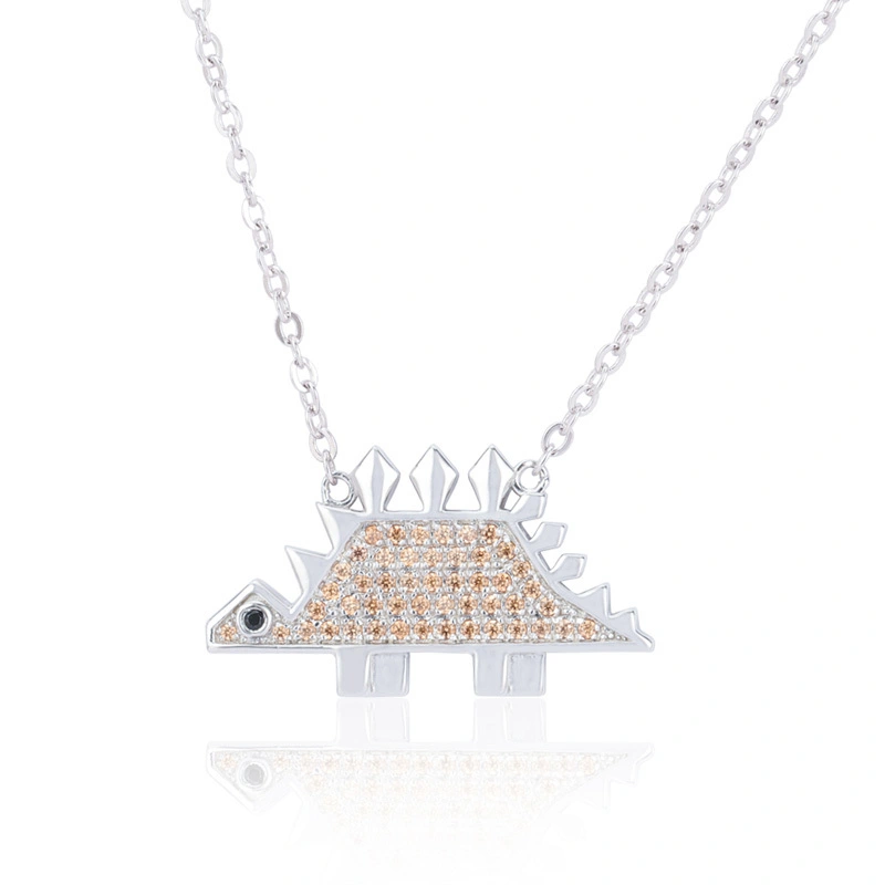 Stegosaurus Necklace Champagne Zircon 1