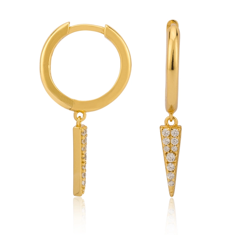 Quality Huggie Triangle Dangle Earrings 1