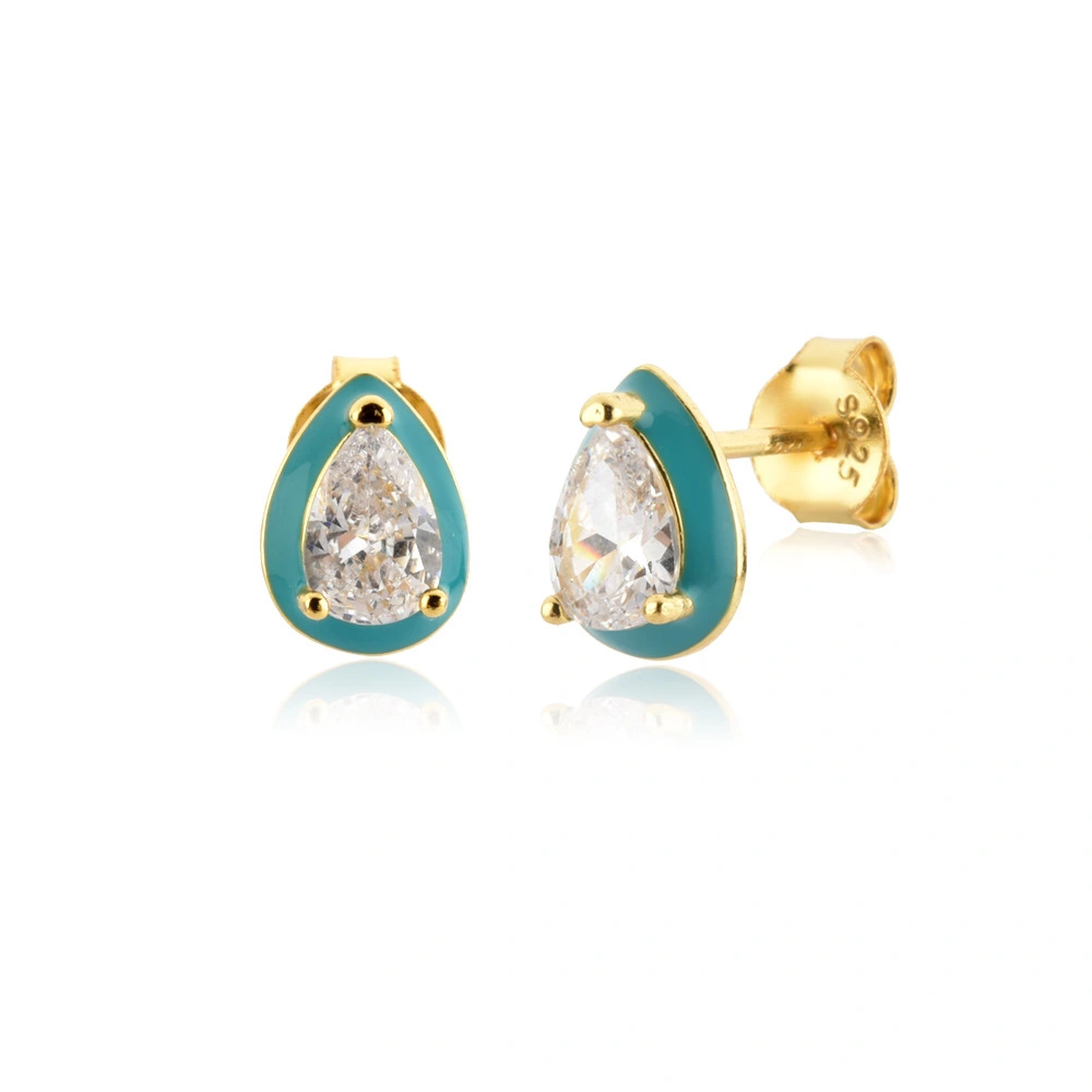 Pear White Zircon Stud Earring 1