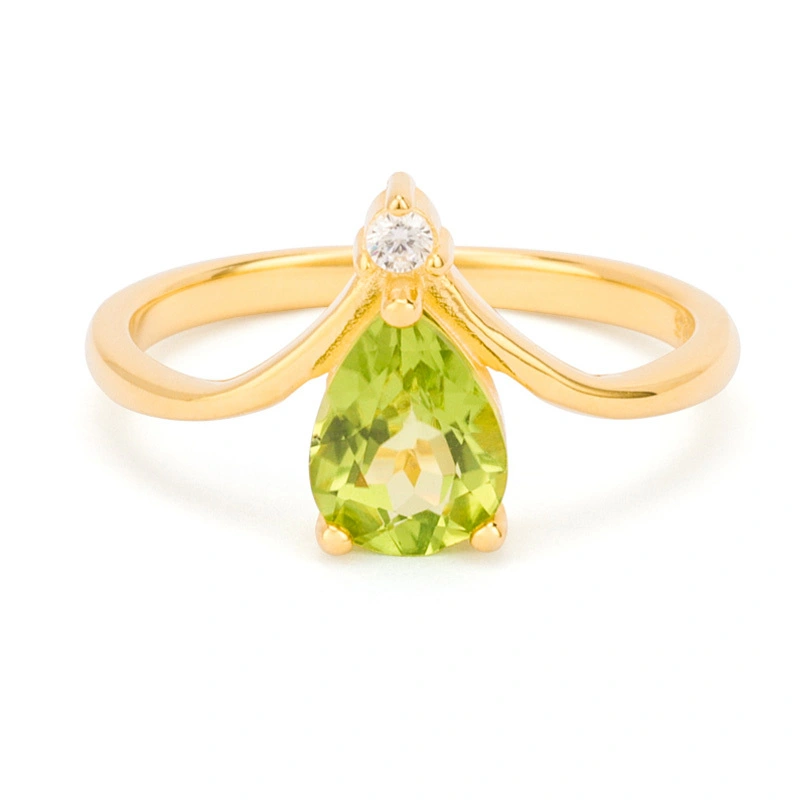 Pear Shaped Peridot Ring 1