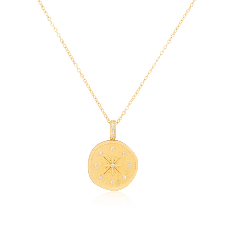 Rotatable Disc Pendant Necklace 1