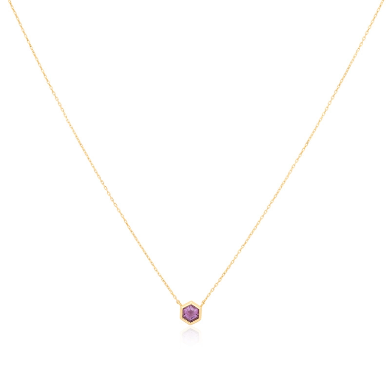 Amethyst Hexagon Necklace 1