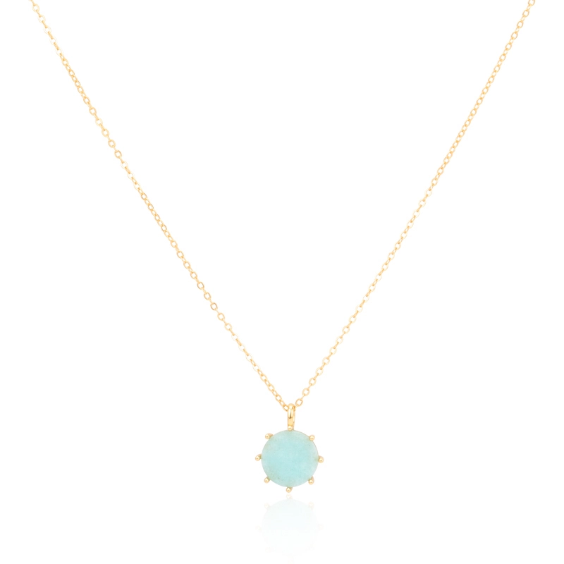 Round Amazonite Stone Necklace 1