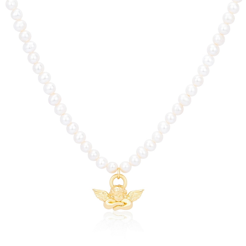 Pearl Cupid Pendant Necklace 1
