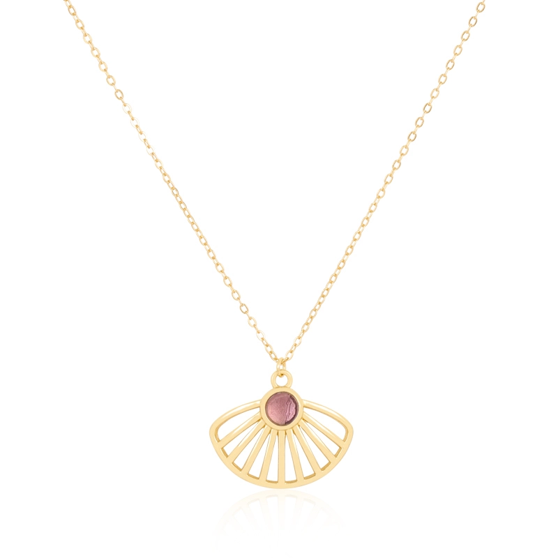 Peridot Sunrise Shell Necklace 1