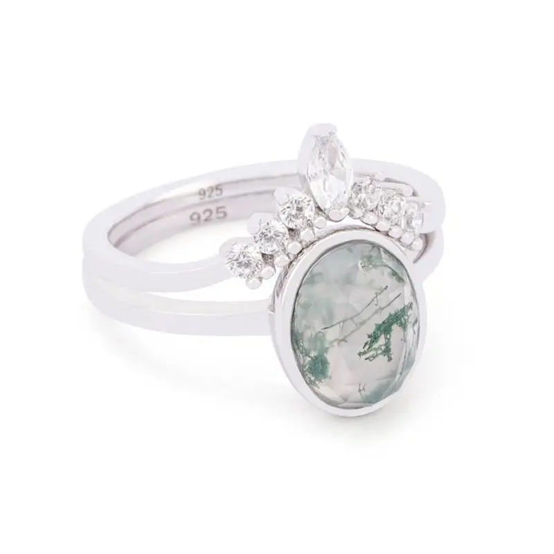 Moss Agate Wedding Ring 1