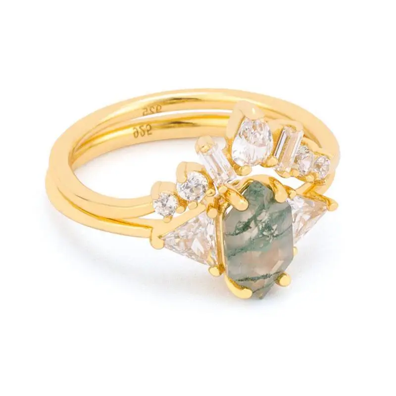 Moss Agate Engagement Ring 1