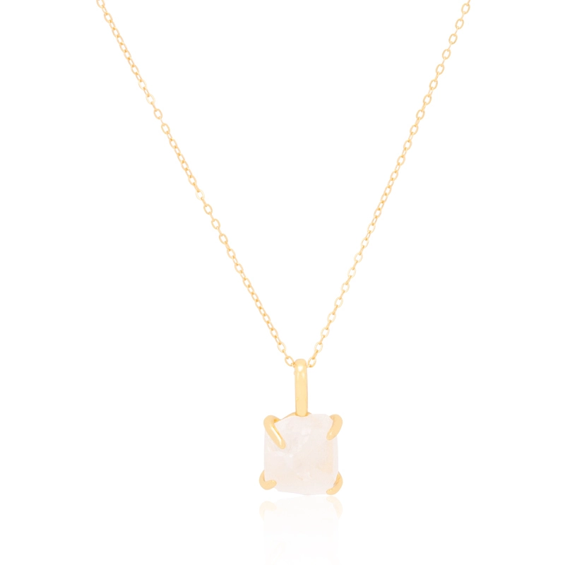 Prong Clear Quartz Pendant Necklace 1