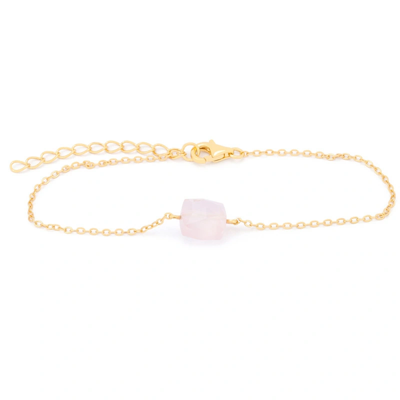 Chain Bracelet with Rose Quartz 1