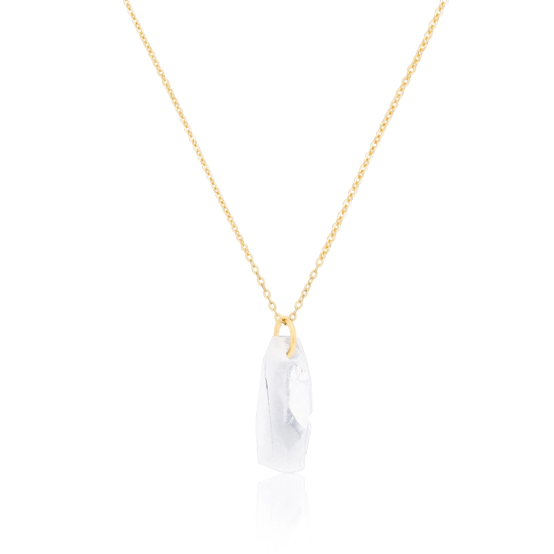 White Crystal Pendant Necklace 1